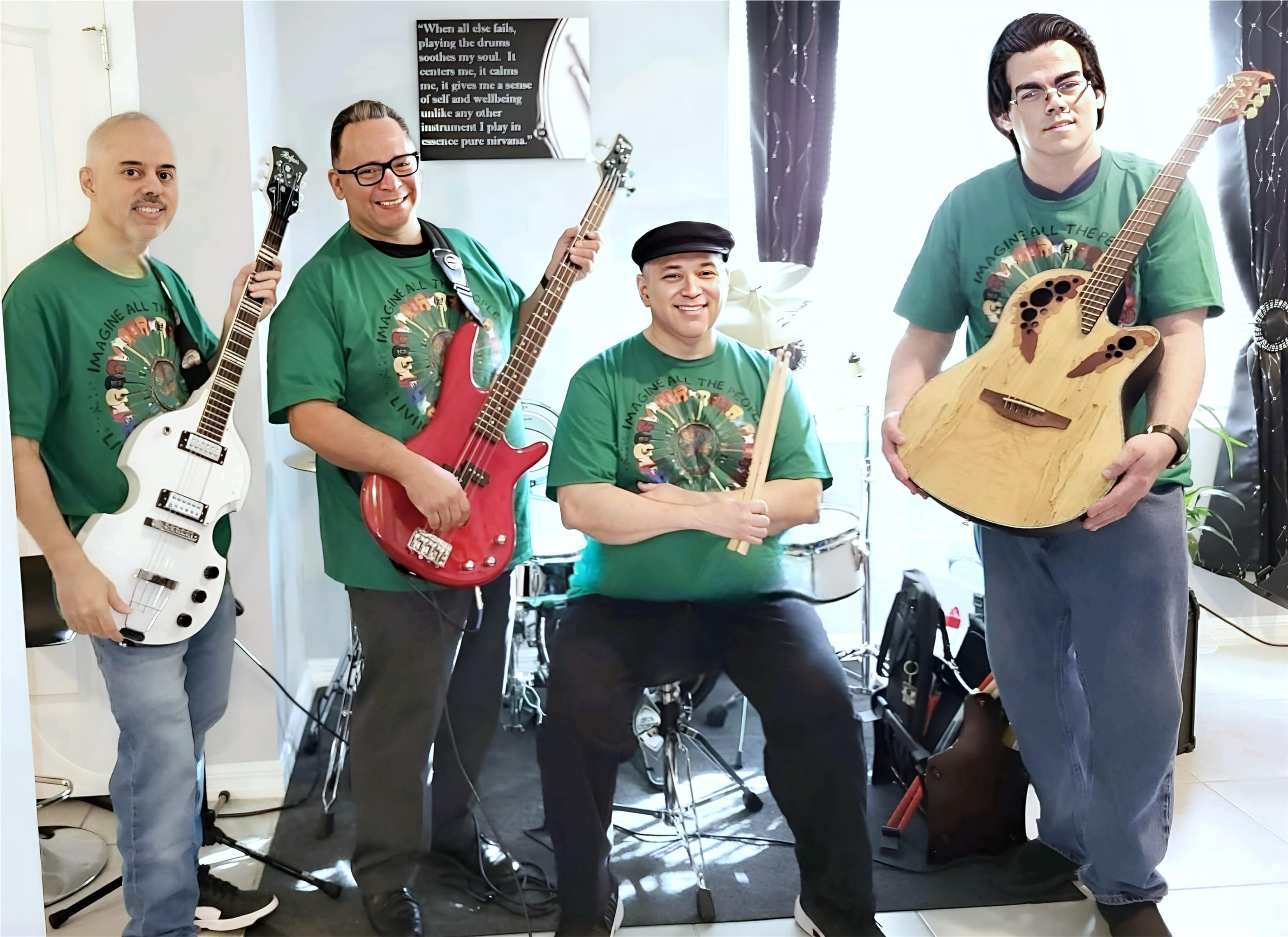 Band photo with instruments Band photo with instruments
